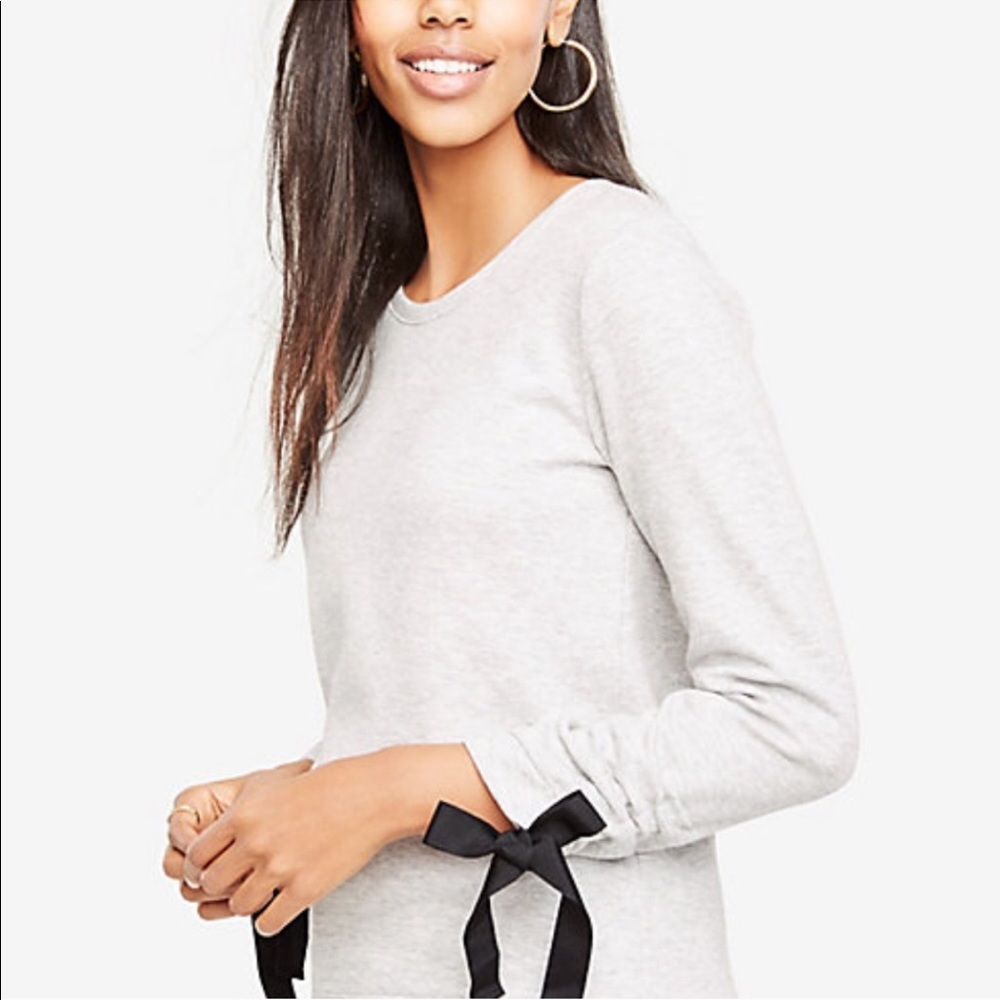 NWT Ann Taylor Tie Sleeve Pullover Sweatshirt S